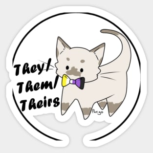 They/Them/Theirs Pronouns Kitty (v4) Sticker